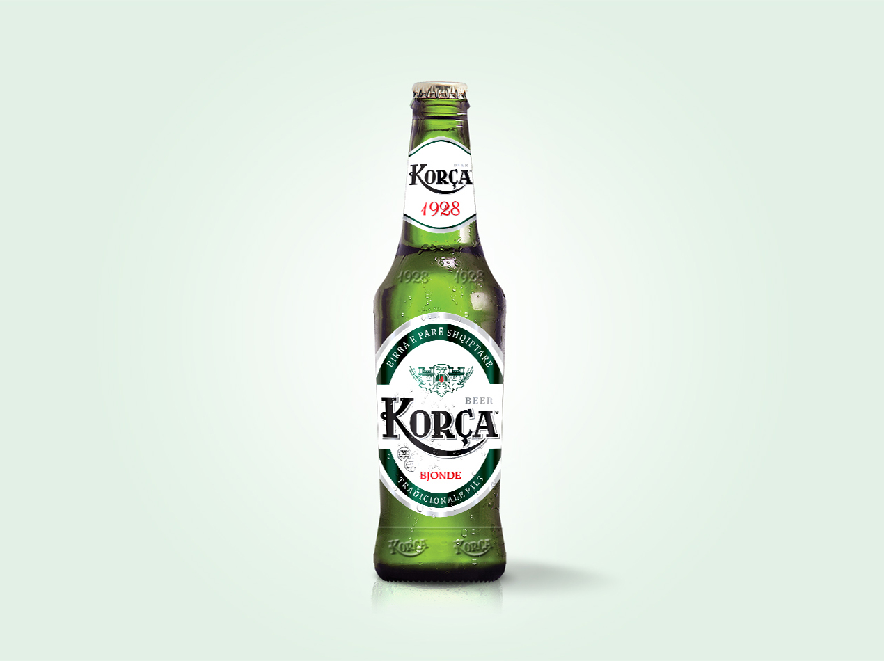 Birra Korca Beer Label from Albania. 